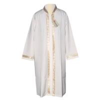 Robe, Yellow Embroidered Robe, Gold Embroidered Robe, Imam Robe - WHITE