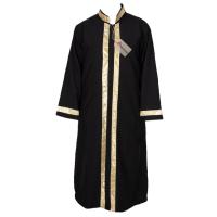 Robe, Yellow Embroidered Robe, Gold Embroidered Robe, Imam Robe - Black