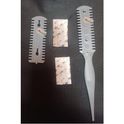 Razor Comb, Hair Beard Trimming Comb, 2 Razor Blades - 1 PC