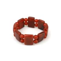 Brown, Natural Stone Agate Bracelet, Square