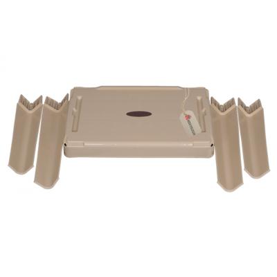 Plastic Modular Sleeper with Extruding Legs, Interlocking - Beige - 4 PC