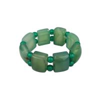 Green, Natural Stone Agate Bracelet, Square