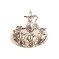 Zamzam Service Set, Sena Ebruli Zamzam Set, Nickel Plated - 8 Pieces